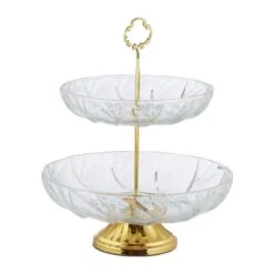 Serviteur Fruits En Verre Avec 2 étages -Cuisine À La Maison 01a372578ce24df087a56169a9a73cd2