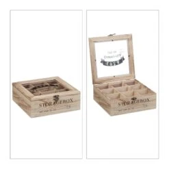 Boîte à Thé Bois 9 Compartiments 14 Boîte à Thé Bois 9 Compartiments -Cuisine À La Maison 01b672dbf703428fb654134d283e77bd