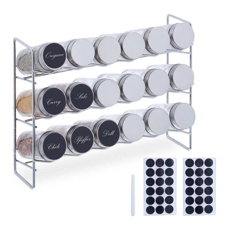 Étagère Avec 18 Pots à épices 1 Étagère Avec 18 Pots à épices