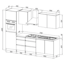Cuisine équipée Melano I (8 éléments) -Cuisine À La Maison 1000269058 230609 500 SKETCH DETAILS P000000001000269058 sketch