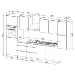 Cuisine équipée Melano I (9 éléments) -Cuisine À La Maison 1000269072 230609 500 SKETCH DETAILS P000000001000269072 sketch