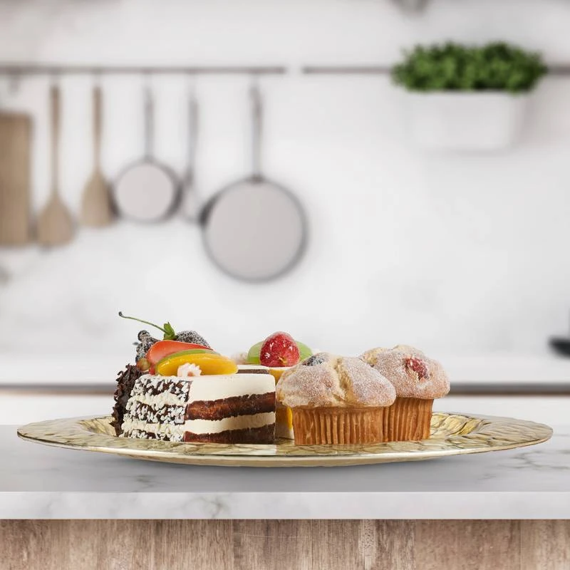 Plat De Service Doré 2 Plat De Service Doré – Image 2