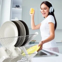 Égouttoir à Deux étages En Blanc -Cuisine À La Maison 198f41531eb84cf8bbcbf1ef05d44887