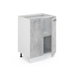 Meuble Bas R-Line 60cm Béton/blanc -Cuisine À La Maison 214db5fc77db4695a5ca55caa099a2bf