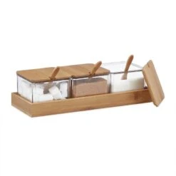 Lot De 3 Pots à épices Avec Cuillères -Cuisine À La Maison 22040742ece6450f9e1326e96124667c