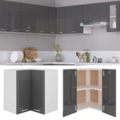 VIDAXL Armoire D'angle Suspendue -Cuisine À La Maison 27de2e593c4f49b9a635ce32f3562909