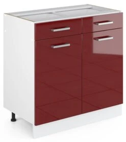 Meuble Bas R-Line 80cm Bordeaux /blanc