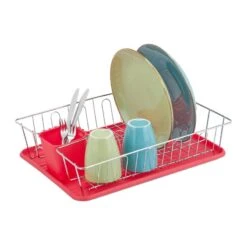 Égouttoir Avec Panier à Couverts Rouge -Cuisine À La Maison 4826f062e256418fa692bf38694eca8c