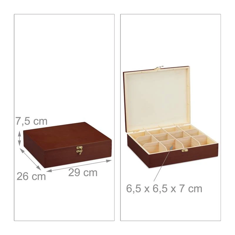 Boîte à Thé Bois 12 Compartiments 10 Boîte à Thé Bois 12 Compartiments – Image 10