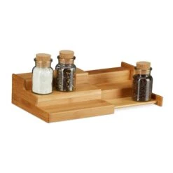 Étagère Épices Bambou 3Étages Extensible