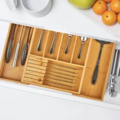 Rangement à Couverts En Bambou Flexible -Cuisine À La Maison 52b4dc3e47a04f50a09e423e2e4e2eb2
