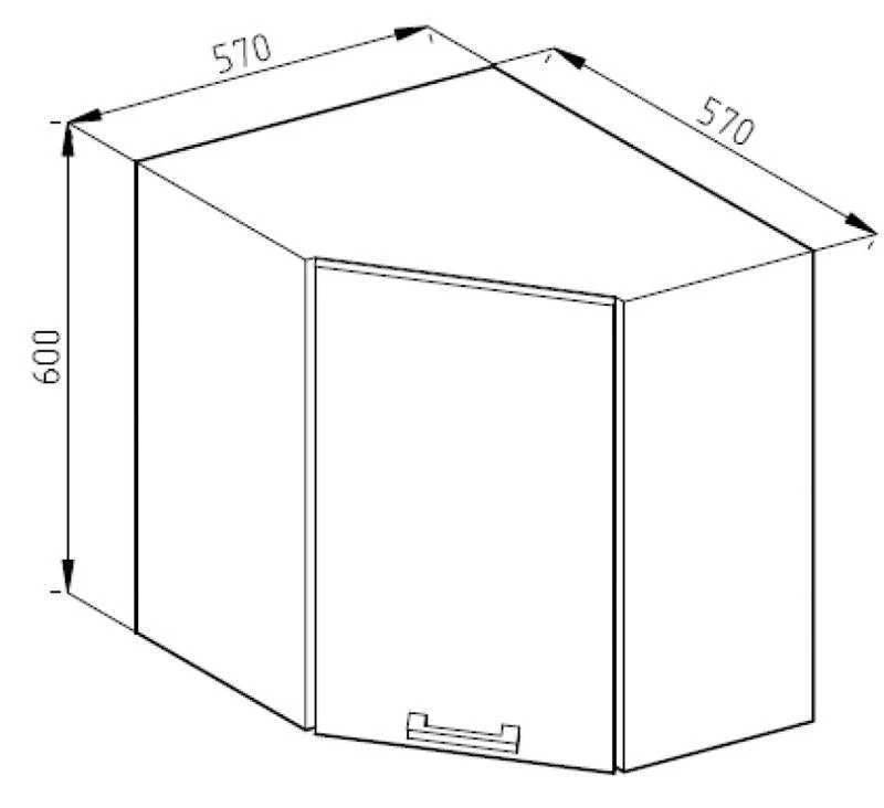 Meuble Haut D'angle R-Line 57cm 4 Meuble Haut D'angle R-Line 57cm – Image 4