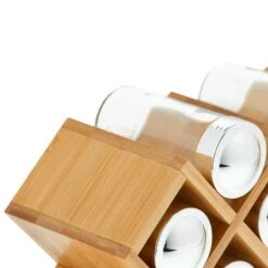 Etagère à épices En Bambou Avec 18 Pots -Cuisine À La Maison 58ce8c9789594698b5c10194717e8cc9