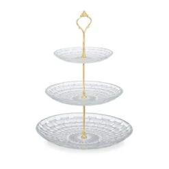 Présentoir à Gâteaux à 3 étages En Verre -Cuisine À La Maison 59134df954064f05b4531e3fdac9cb2c