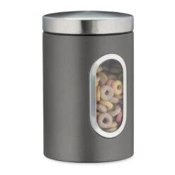 1x Bocal En Métal Avec Fenêtre Blanc -Cuisine À La Maison 5bf56d6619bb4f2f94ccc528d6dd9e0a 1