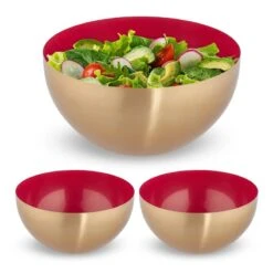 Saladier Vert-doré En Lot De 3 -Cuisine À La Maison 5e8f97dbcd2e4d27a19877bee9c89cc3