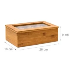 Boîte à Thé En Bambou 6 8 Compartiments -Cuisine À La Maison 5f43bffc4af441df8cafb6a53ed6b3ba