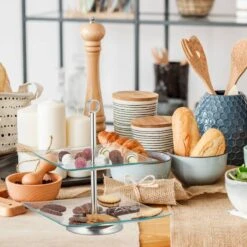 Lot De 2 étagères à Deux Niveaux -Cuisine À La Maison 60230cae11ed4747a105edc75af4c078