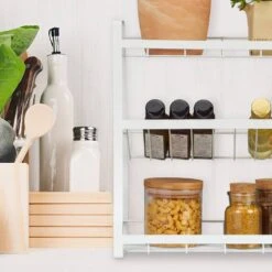 Rangement à épices Blanc Avec 3 étagères 11 Rangement à épices Blanc Avec 3 étagères -Cuisine À La Maison 604bad19d052481ab3491de51be349ed