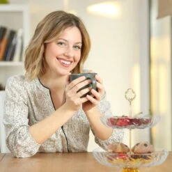 Serviteur Fruits En Verre Avec 2 étages -Cuisine À La Maison 6200e835c4794ba39738980b7da2dca8