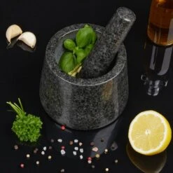 Mortier Granit Avec Pilon Pour Pesto -Cuisine À La Maison 68b8d258c3f74cc19fe980f2e34b2855