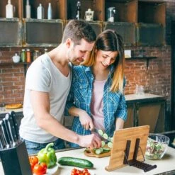 Porte-livre De Cuisine En Bambou Pliable -Cuisine À La Maison 6e52c2cd1da94f19afe4069ce4b9e860
