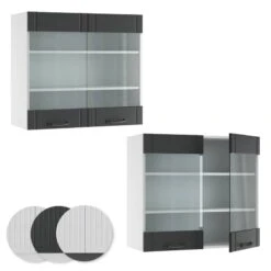 Meuble Haut Vitré Fame Antracite -Cuisine À La Maison 74ef682bbbd04c219eae229a1c74532a