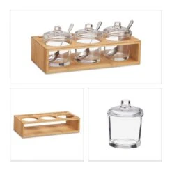 3 Pots à épices Avec Support En Bambou 18 3 Pots à épices Avec Support En Bambou -Cuisine À La Maison 82223ebd388f4c798446fc4296fcdfe3