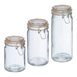 Bocaux En Verre En Lot De 3 -Cuisine À La Maison 828209c3afb14221a2f4183a72b49cc2