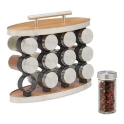 Lot De 12 Pots à épices Avec Support 13 Lot De 12 Pots à épices Avec Support -Cuisine À La Maison 848843255f85414492f0a0d32d7384cd