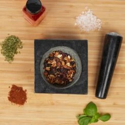 Mortier Carré En Granit Avec Pilon -Cuisine À La Maison 8570908a9dd04d73a7288fc98102ce09