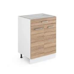 Meuble Bas R-Line 60cm Sonoma/blanc