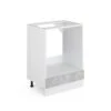 Meuble Bas Four R-Line 60cm Béton/blanc
