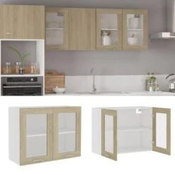 VIDAXL Armoire En Verre Suspendue -Cuisine À La Maison 901b50678b9d4ac485306e128f4e07a3