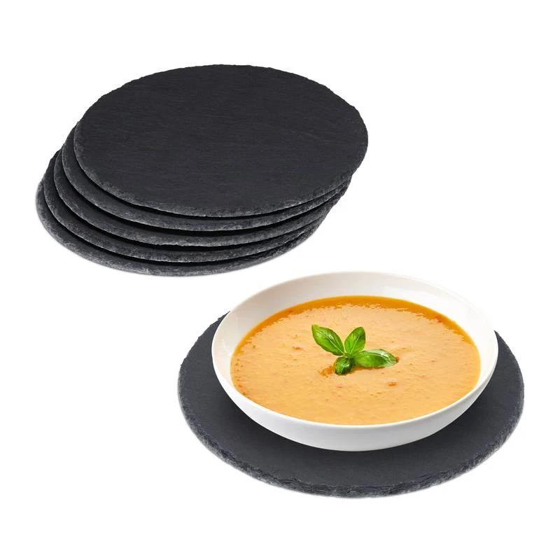 Plateau Ardoise Lot De 6 Rond 1 Plateau Ardoise Lot De 6 Rond
