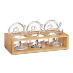 3 Pots à épices Avec Support En Bambou 14 3 Pots à épices Avec Support En Bambou -Cuisine À La Maison 95e4972dc98242d69173df4371fa2bc4