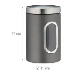 1x Bocal En Métal Avec Fenêtre Blanc -Cuisine À La Maison a4d16933d53f4eae922ed10be2a8e987 3