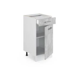Meuble Bas R-Line 40cm Béton/blanc -Cuisine À La Maison a5050ac8b63f417f91003fa3eddded96