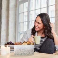 Corbeille à Pain En Bambou Motif Floral -Cuisine À La Maison aa43dceb9f1c412f8bc93ec38c4f63c9