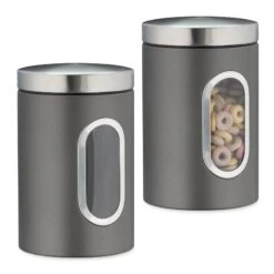 2x Bocaux En Métal Avec Fenêtre Noire 32 2x Bocaux En Métal Avec Fenêtre Noire -Cuisine À La Maison aa9acbaaa5a44f56b7c8c77e6226a232