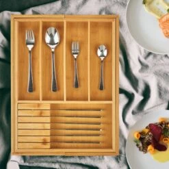 Rangement à Couverts En Bambou Flexible -Cuisine À La Maison b2313a8a9f76450cb374e1f4e67d5b9c