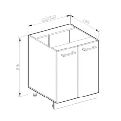 Meuble Bas R-Line 60cm Béton/blanc -Cuisine À La Maison bcae8d5435c94be2ae09f8186e51c848