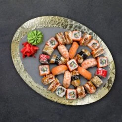 Plat De Service Ovale Avec Bord Doré -Cuisine À La Maison c46418559a364ef8b81573e5c5cef720