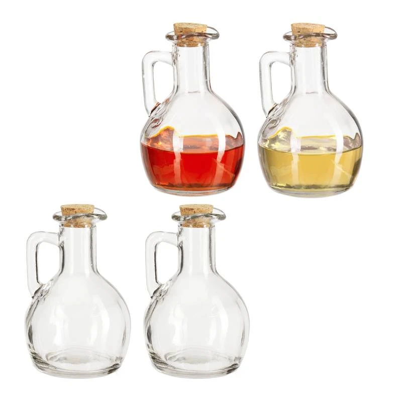 4x Bouteilles Huile Et Vinaigre En Verre 1 4x Bouteilles Huile Et Vinaigre En Verre