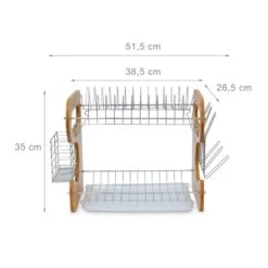 Égouttoir à Vaisselle 2 étages En Bambou -Cuisine À La Maison c94c7906859f4120b4836a3bb0ad32a4