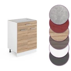 Meuble Bas R-Line 60cm Sonoma/blanc 8 Meuble Bas R-Line 60cm Sonoma/blanc -Cuisine À La Maison cb98aaab5d534341a619d0ee31b05f2b