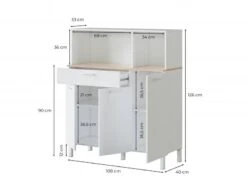 Buffet De Cuisine 3 Portes Et 1 Tiroir -Cuisine À La Maison cc97953c30eb4f408760335ce30864c0