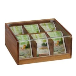 Boîte à Thé Bois Acacia -Cuisine À La Maison ce1e55becc924a4c907c3ce0ef624996