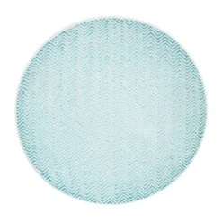 Assiette à Dessert Chevron Turquoise X6