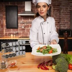 Étagère Avec 18 Pots à épices 12 Étagère Avec 18 Pots à épices -Cuisine À La Maison e3b18ed379484cd8b1ef20becf4485b5